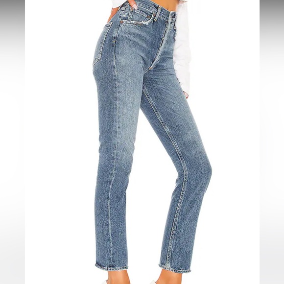 Agolde Riley High Rise Straight Crop in Frequency - Picture 3 of 16